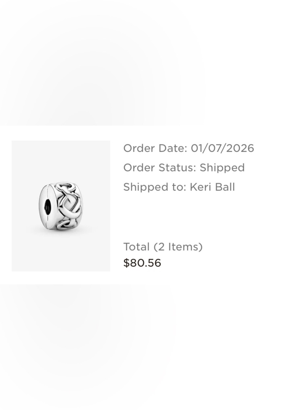 Two Pandora Knotted Hearts Clip Charms in original package. - Picture 4 of 4